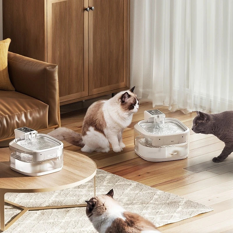 Smart Rechargeable Cat Water Fountain Silent Auto Circulating Filtration Water Dispenser For Cats Kittens Home Table Decor Vue
