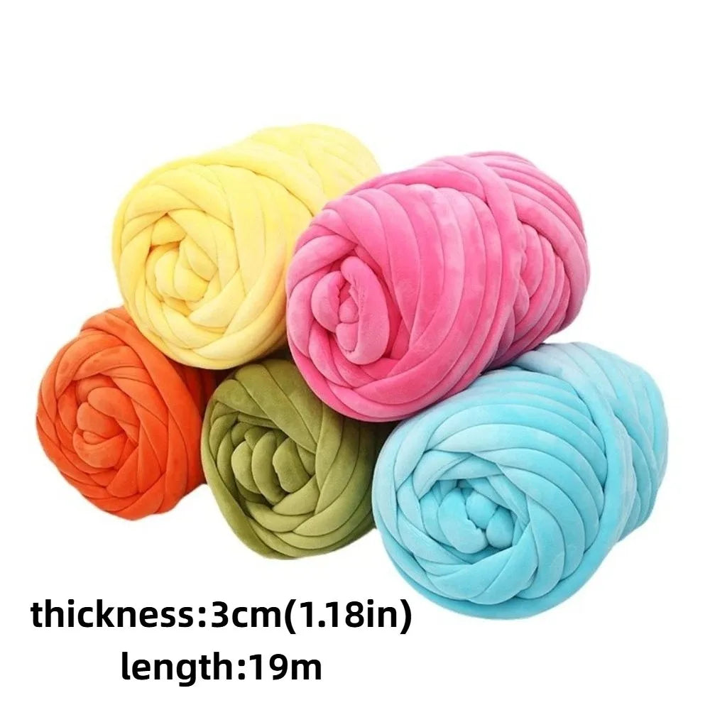 Yarn Diameter 3cm Thick Finger Loop Yarn Velvet 500g/Roll Chunky Yarn Hand Woven Soft DIY Knitting Thread Thread Basket Vue