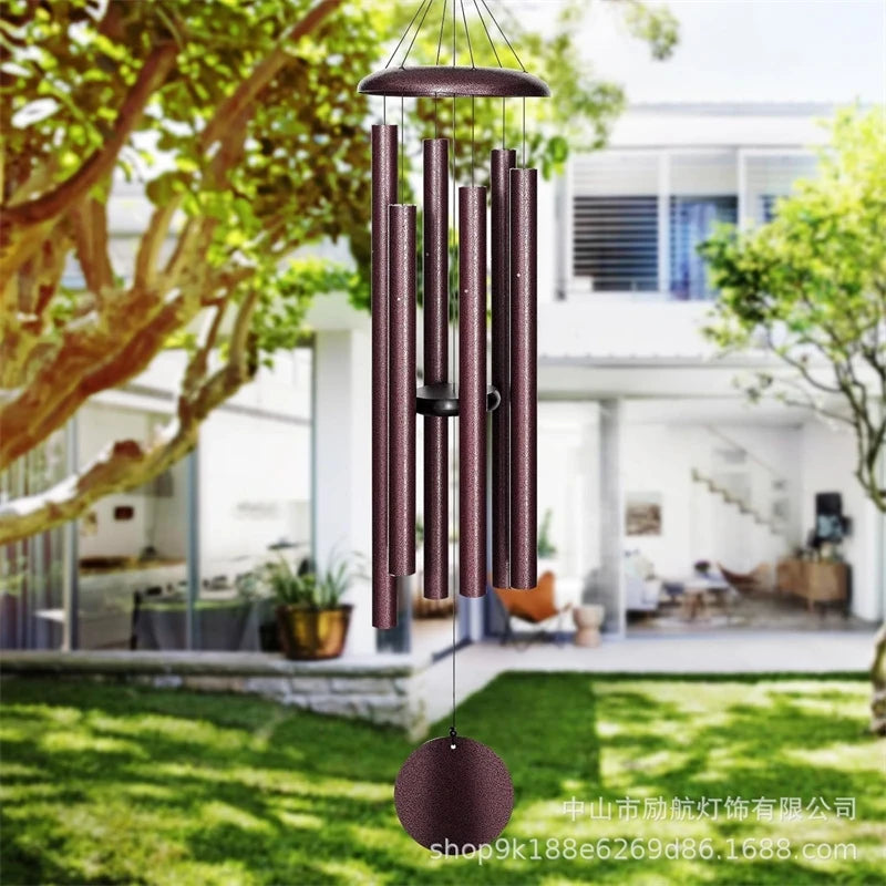 45 Inch Metal Wind Chime Red Iron Cap Floral Outdoor Garden Hanging Decor Elegant Gift For Couples And Home Lovers Birthday Vue