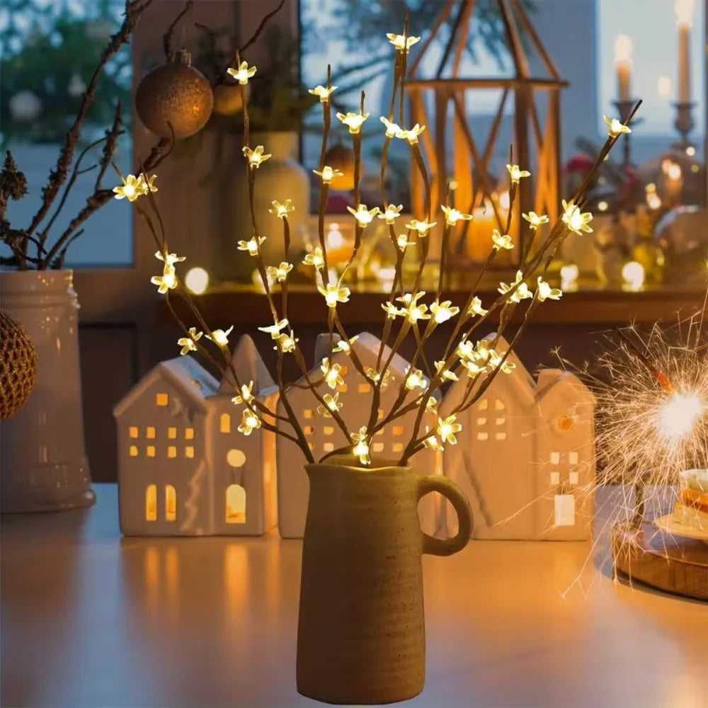 1pc 20LED Cherry Blossom Tree Landscape Lighting, Battery Powered, Used for Home Garden Wedding Birthday Christmas Festival Part Vue