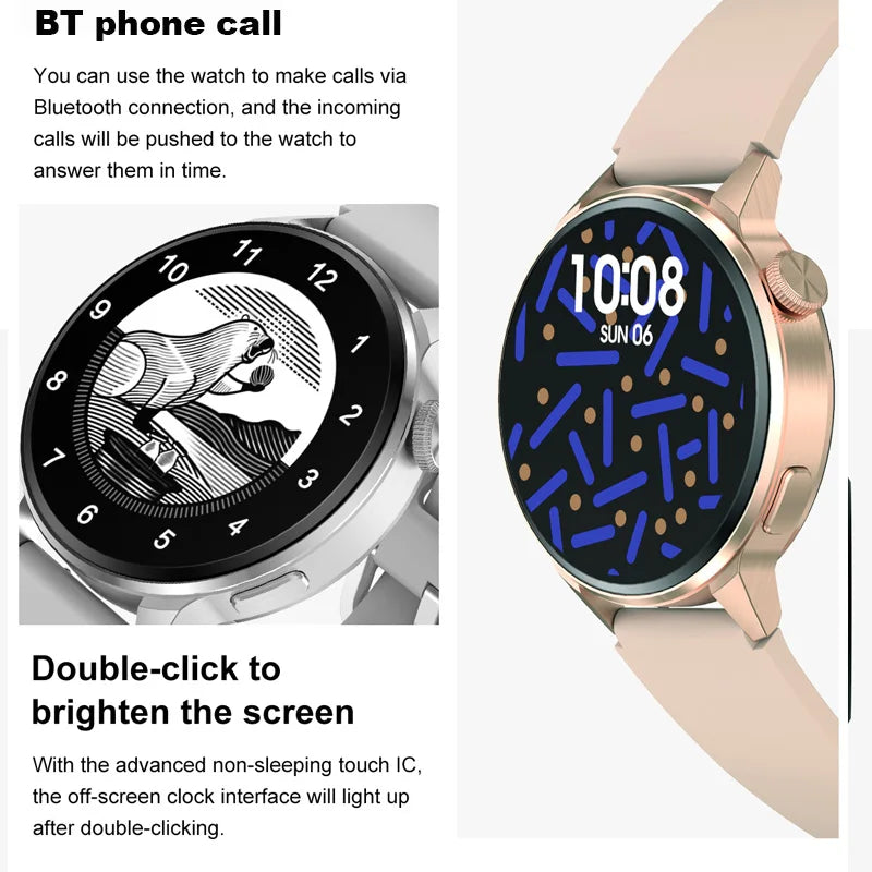 DT4+ Smart Watch Men GPS Tracker 390*390 HD Screen Bluetooth Call Voice Assistant Password Wireless Charge Women Smartwatch NFC Vue