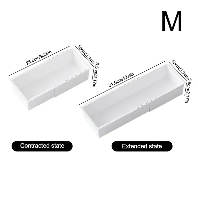 Universal Multi Size Drawer Organizer Adjustable Durable Plastic Storage Tray for Kitchen Utensils Stationery Vue M