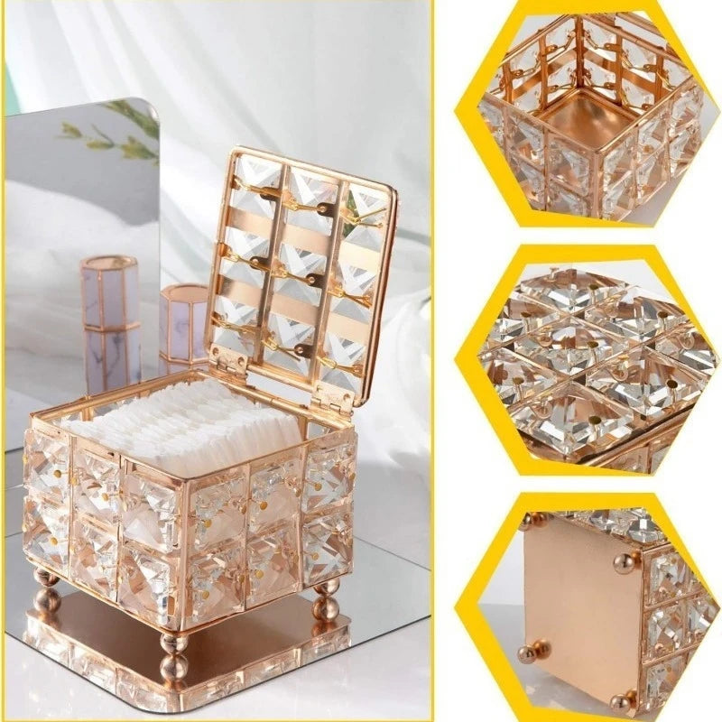 Crystal Jewelry Box European Earring Organizer Case Table Decor Party Centerpiece Display For Women Teens Birthday Xmas Gift Vue