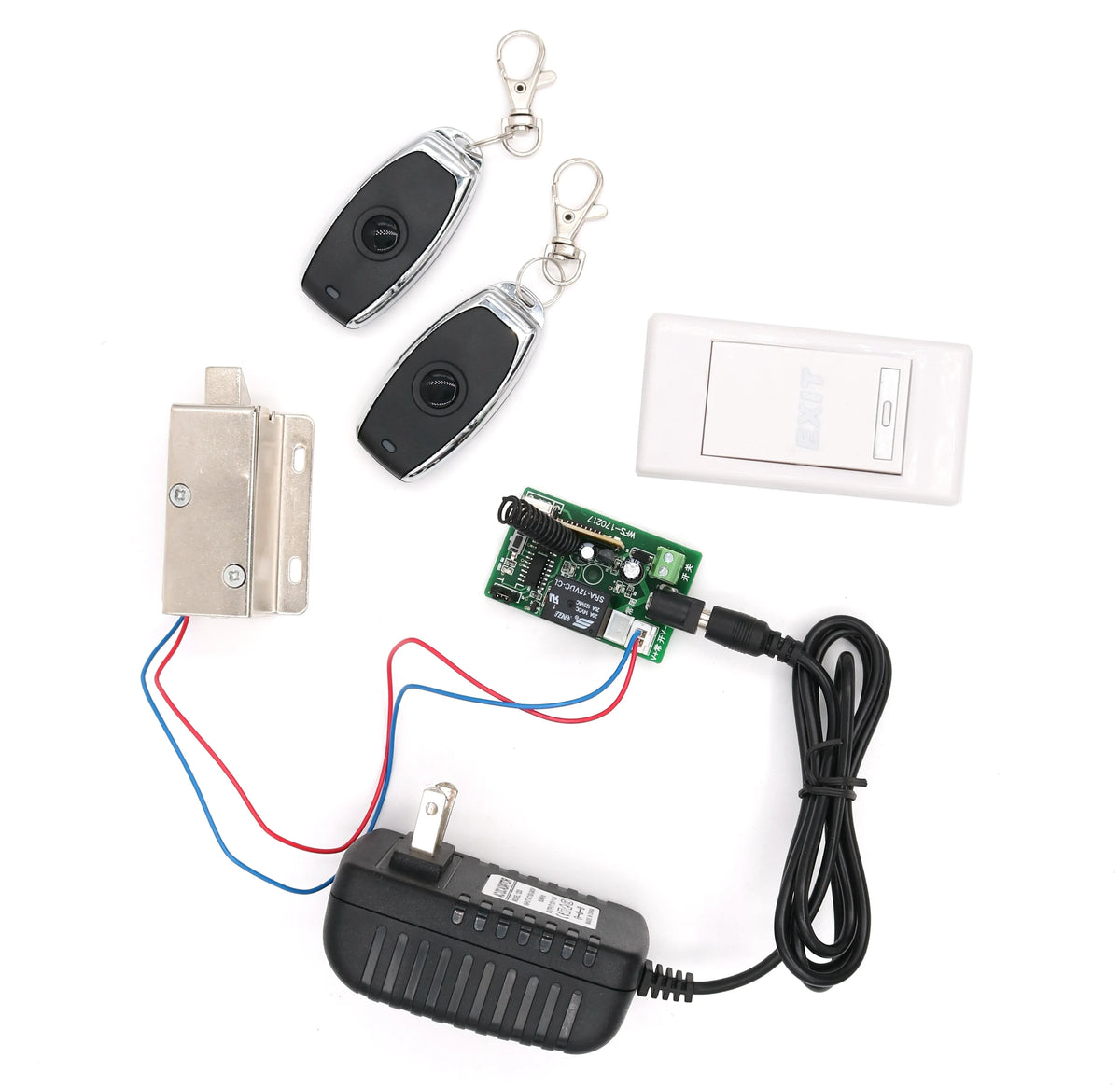 Remote drawer lock mini Electric Bolt Lock with two 315mhz Handle exit button Vue Default Title