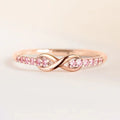 Huitan Infinity Ring Women Pink Cubic Zirconia Wedding Band Fashion Ring Vue Q338 10