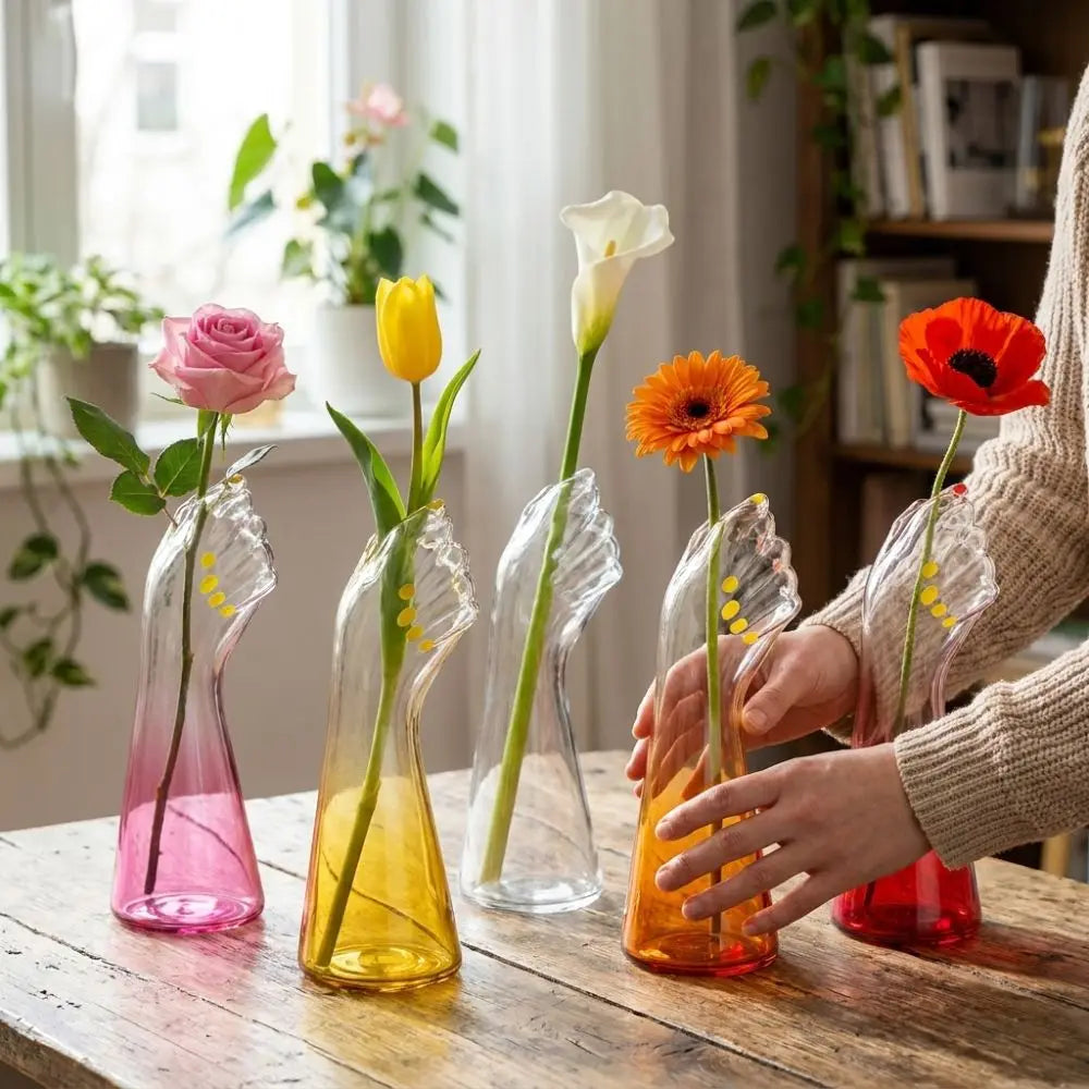 Transparent Hydroponic Glass Vase Unique Plant Pot Flower Arrangement Vase Decorative Handmade Flower Container Home Decor Vue