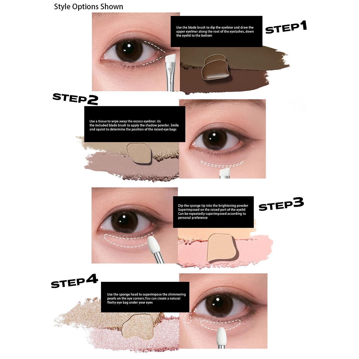 LITTLE ONDINE LumeCraft Eye Sculpt Quad 02 Whisper Blushpink,Smooth Powder Texture,Fresh Nude Makeup,Luxury Makeup Vue