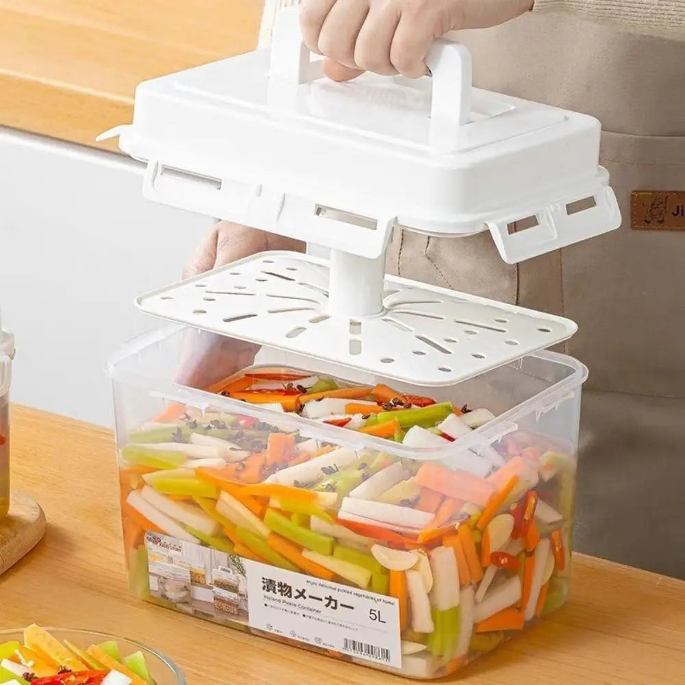 Portable 5 L Kimchi Container Transparent Press-type Ferment Storage Container Leak-proof Sealed Pickle Jar Kitchen Vue