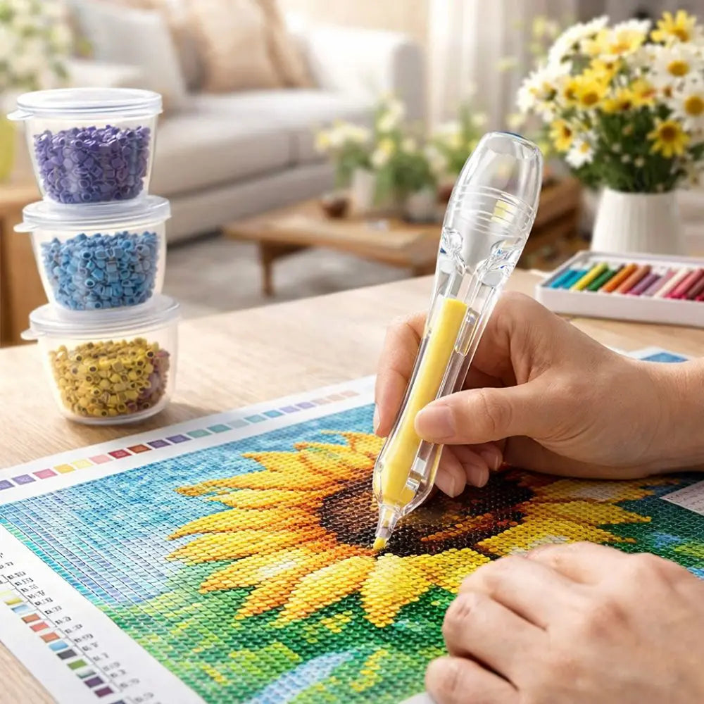 3D Pixel Puzzle Bead Positioning Pen Anti-slip with Bead Containers Fuse Beads Dispenser Jam-Free Educational Automatic Bead Pen Vue