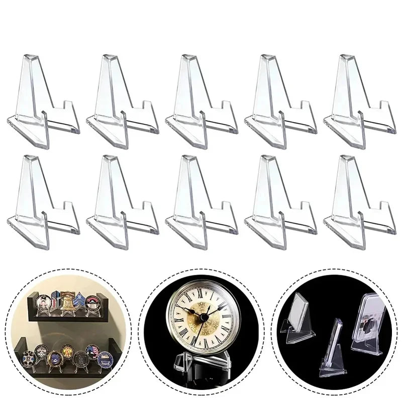 30 Pack Triangular Card Display Stand – Mini Acrylic Holder for Photos, Idol Pictures, Coin & Sports Trading Cards Vue