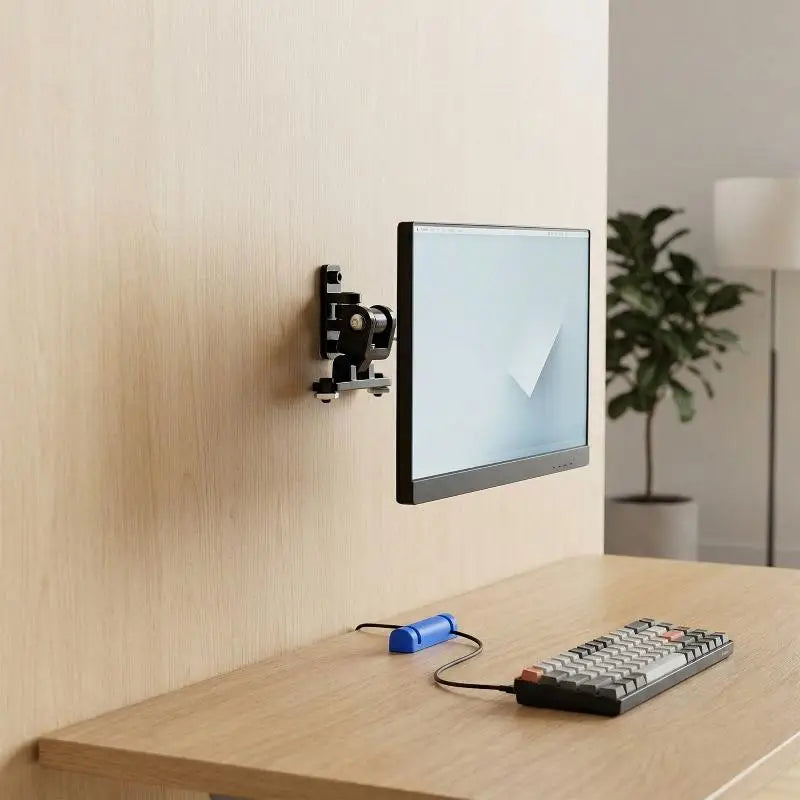 Wall Mount Monitor Bracket Button Box VESA 2 Axis Adjustable Mounting