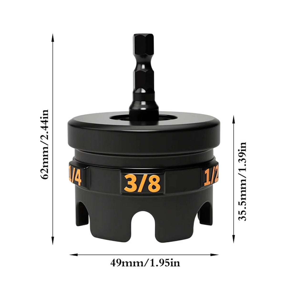 Nuts Spinning Drill Attachment – 1/4, 3/8 & 1/2 in Threaded Rods Drill Nut Attachment Vue
