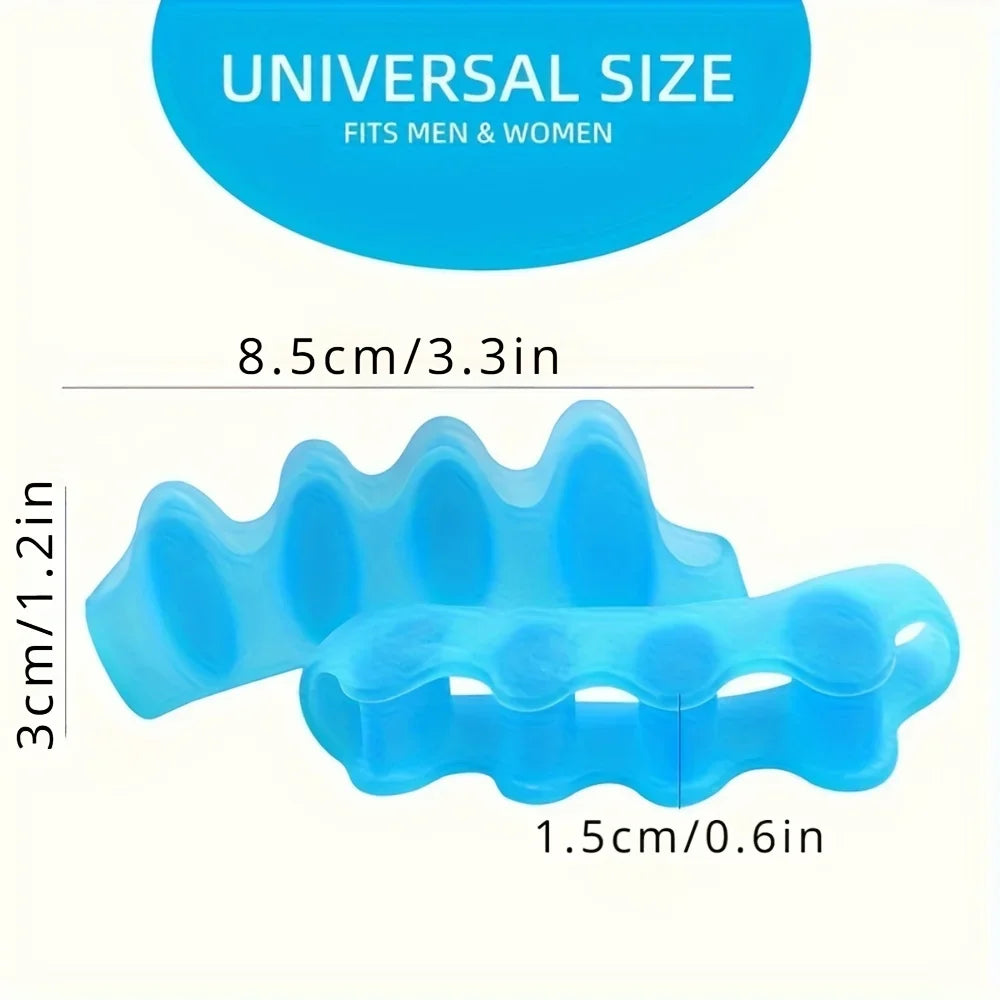 2 Soft Touch Silicone Toe Spacers Reusable Feet Vue