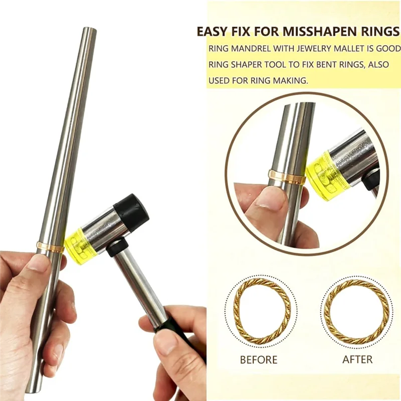 Measuring Tool Ring Size Measurer Ring Fixer Repair Kit Jewelry Mandrel Ring Sizer Kitabkw Vue