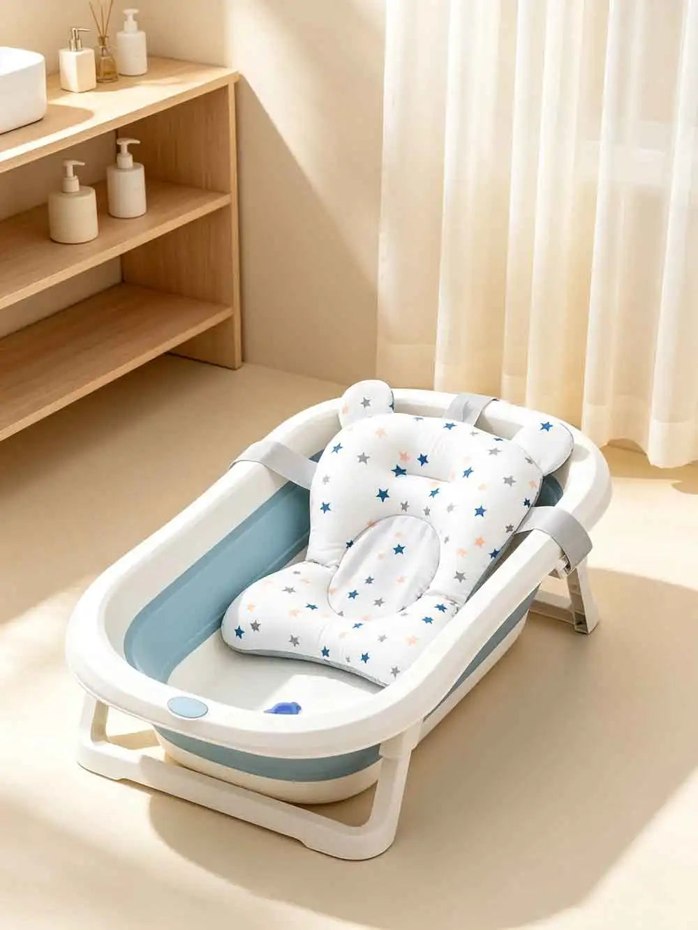 vvocci Baby bath net; baby bath anti-slip floating mat; children's bath mat; newborn bath tub baby bath support cradle Vue