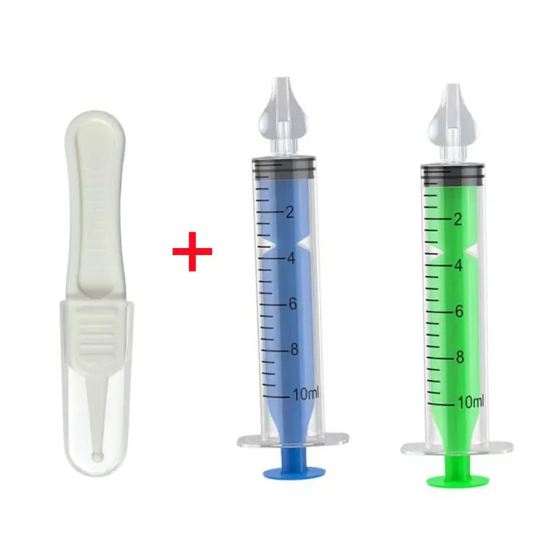 vvocci Nasal Professional Baby Aspirator with Nose Cleaning Tweezers Set Syringe Nasal with Tweezers for Newborn Infants Kids Vue B392 3PC Set B