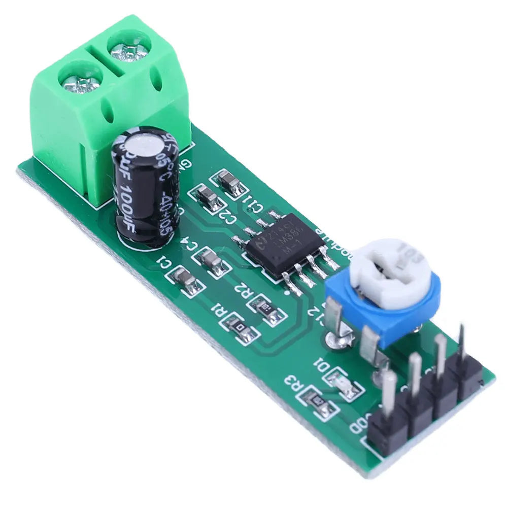 LM386 Single Channel Amplifier Board 200 Times Gain Digital Sound Amplifier Module 10K Adjustable for Speaker Electronic DIY Kit Vue Green