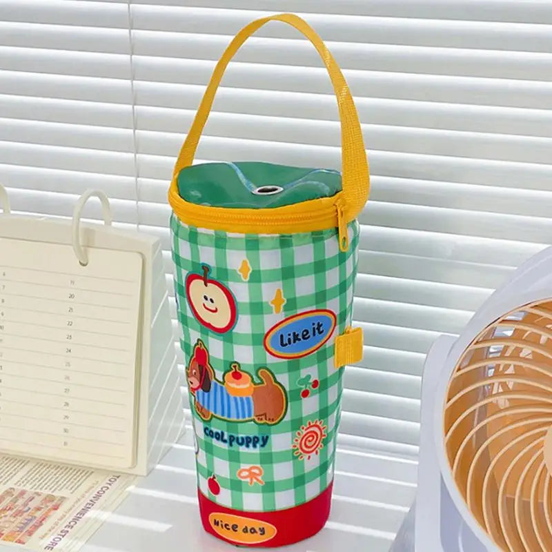 Cute Cartoon Milk Tea Tote Bag Heat Preservation Bag Portable Insulated Cup Cover Eco-friendly Handbag Cup Accessories Vue A6
