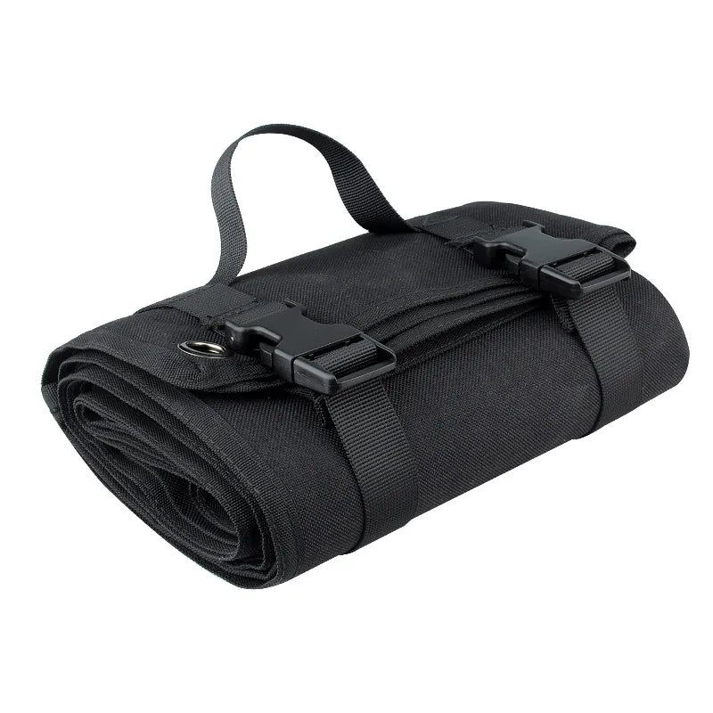 Outdoor Tactical Camouflage Shooting Mat Thickened Camping Tourism Hiking Moisture-proof Mat Portable Waterproof Floor Mat Vue black