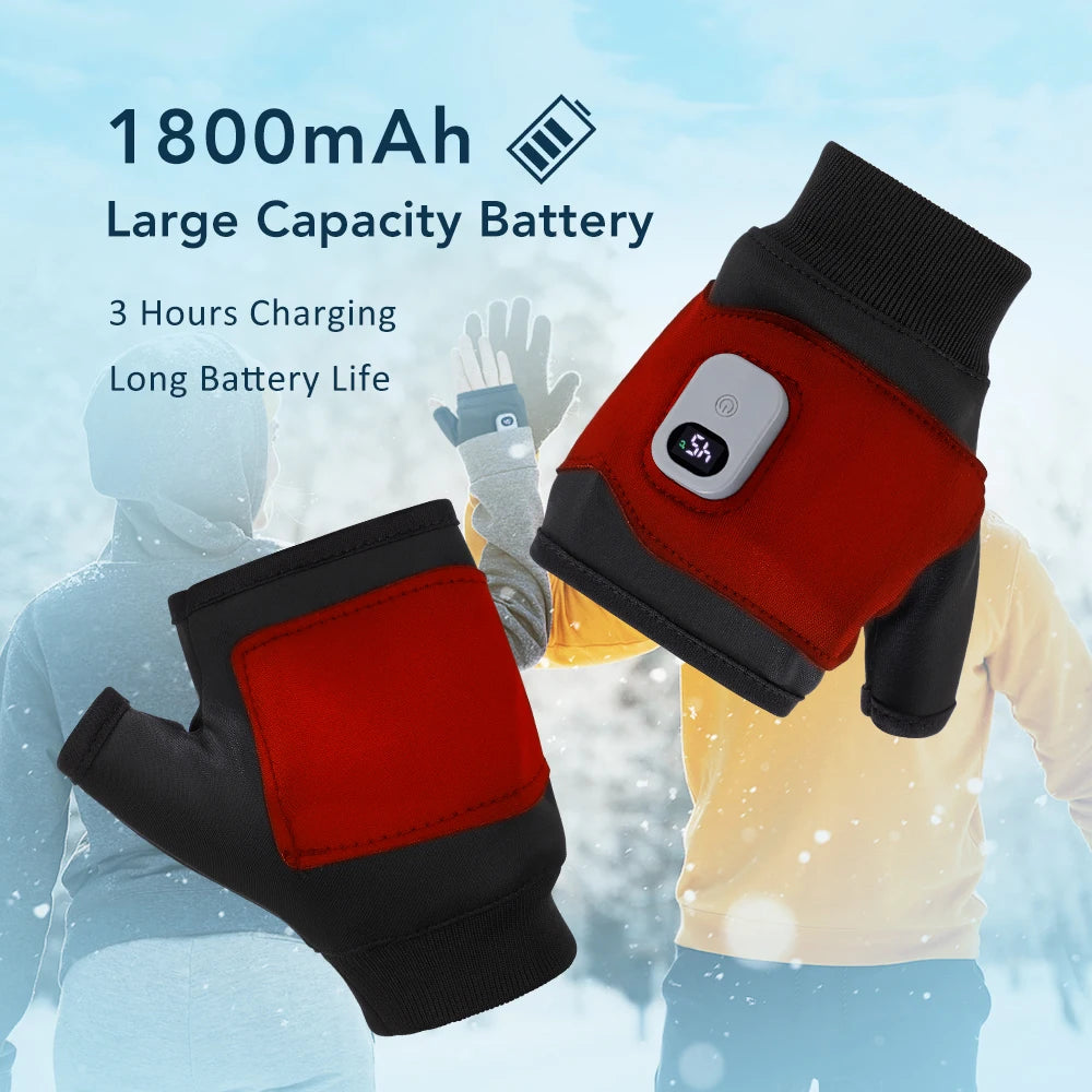 USB Electric Heated Fingerless Gloves | 3-Level Warmth Heated Fingerless Gloves Vue