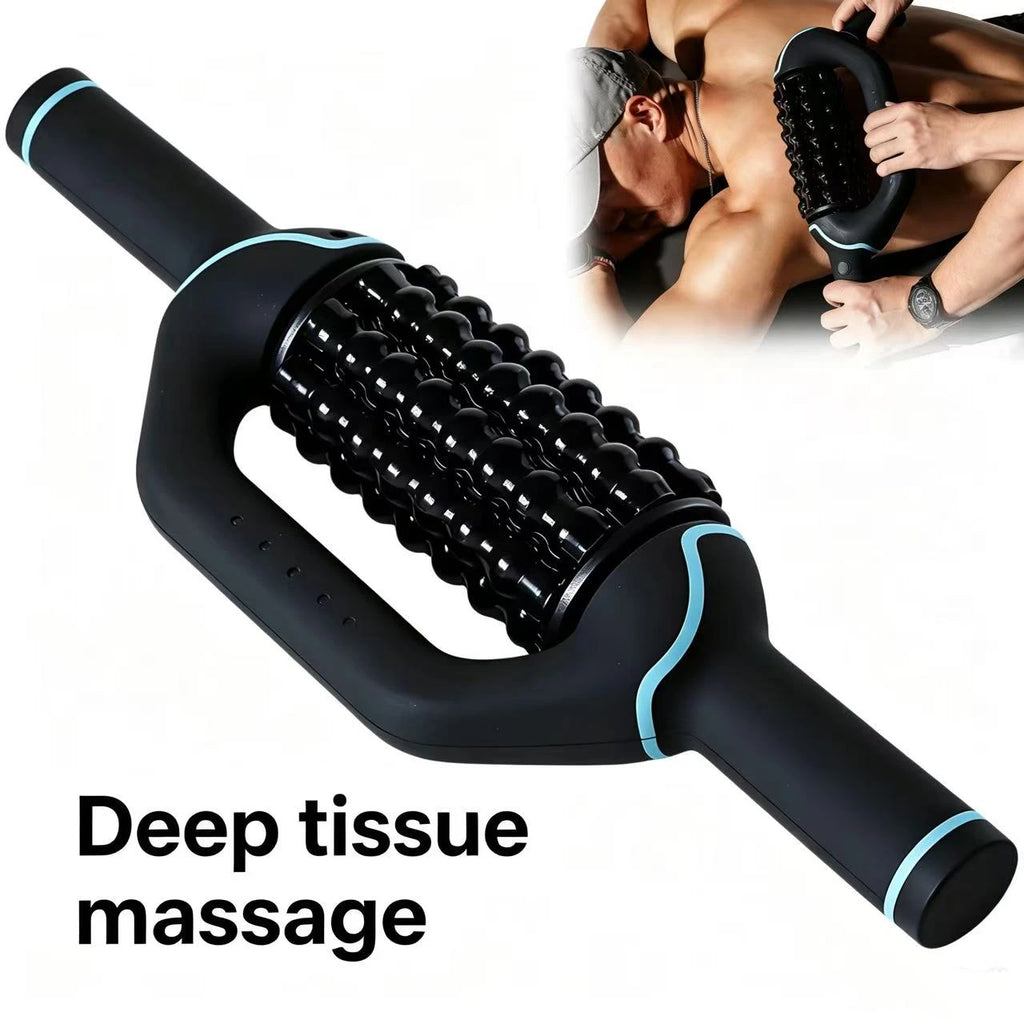 Cordless Roller Body Massage 360 Rolling Percussive Relief Muscle Relax Stress Massager Rechargeable Vibrators Fitness Shaping Vue black