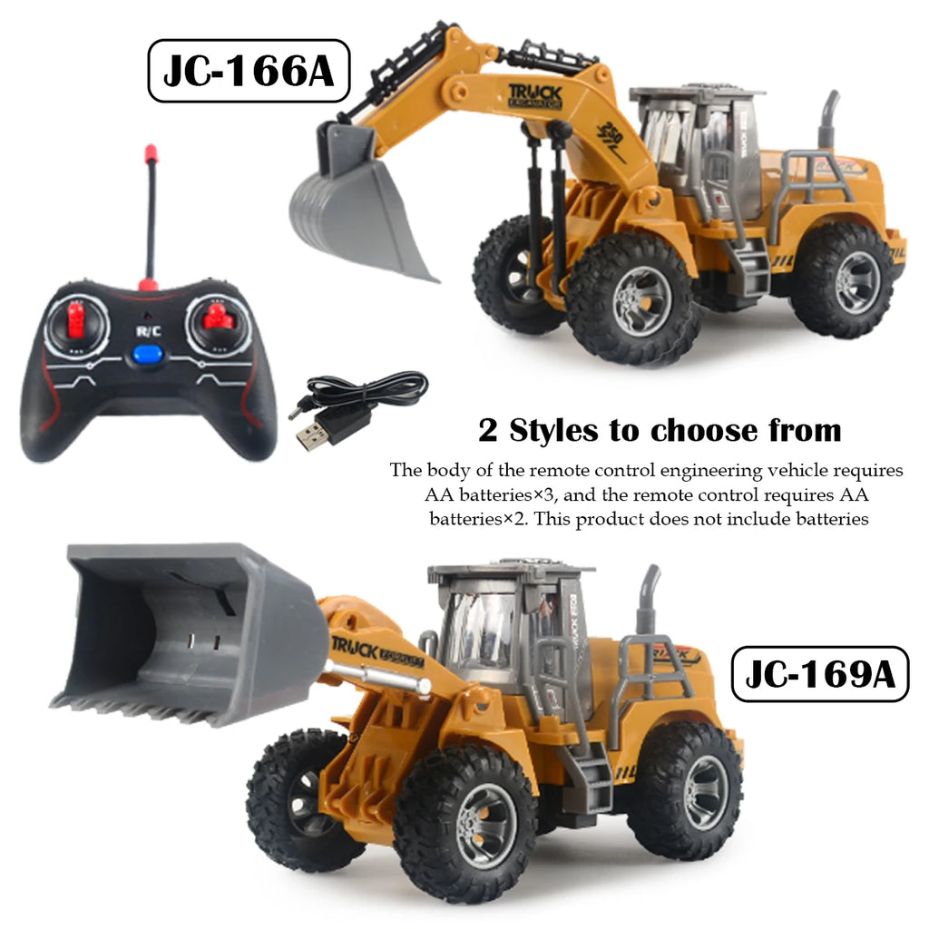 Construction Loader Excavator Toy, Wireless Remote Control Excavators Digger Vehicles Engineering Car Toys Excluding Batteries Vue
