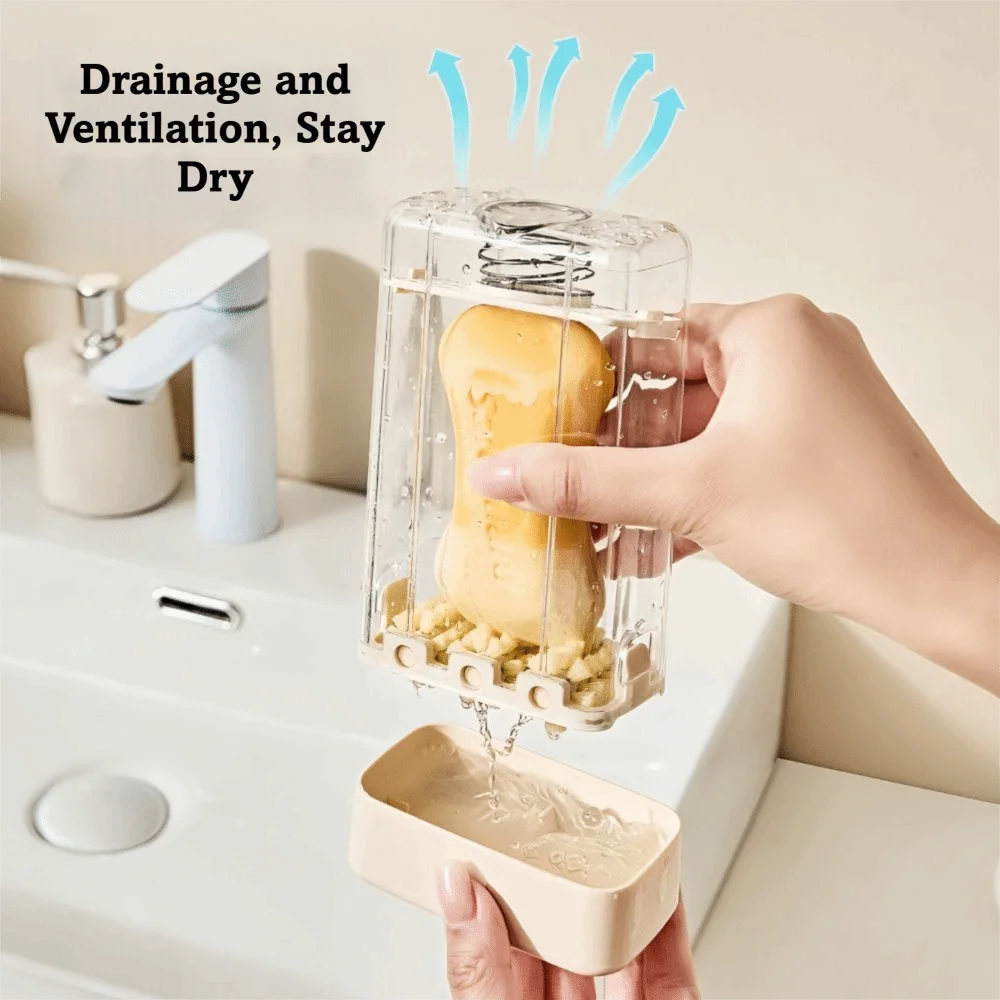 Case Multifunctional Soap Foaming Box Eco-Friendly Portable Soap Dispenser Drain Water Spring-Loaded No-wash Soap Foamer Kitchen Vue