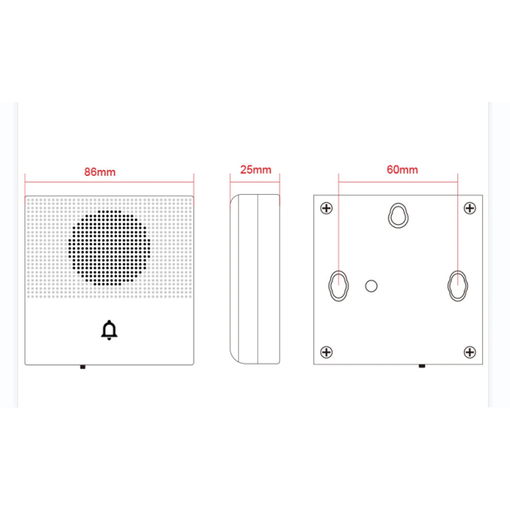 38 Sound Adjustable Door Bell 12V Wired and Battery two types Doorbell for Door Access Control System 38 Tinkles Vue