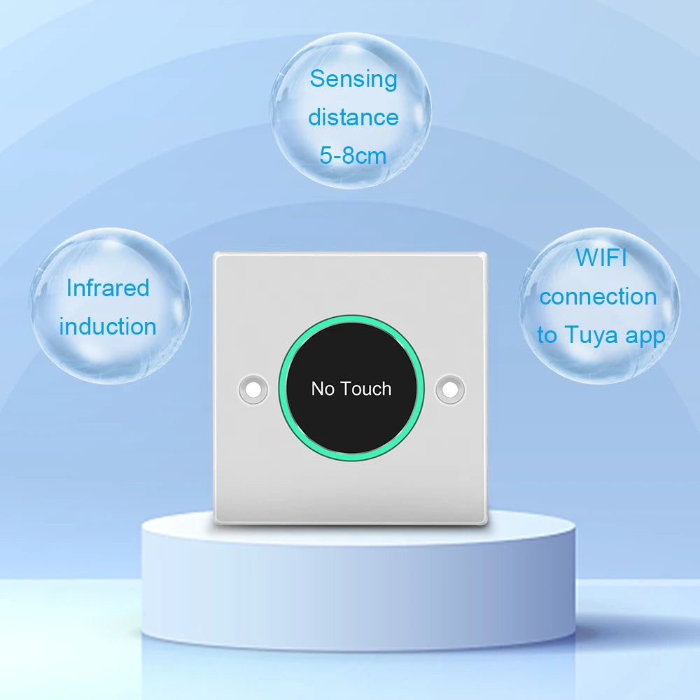 WiFi Intelligent Exit Button Without Touch, Infrared Sensing Access Control Remote Control SmartLife Work with Tuya App Vue