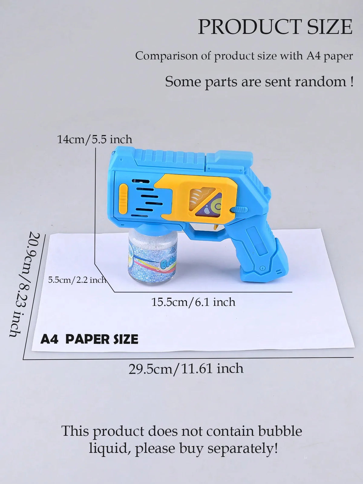 Bubble Gun Toys, Colorful Body Bubble Machine for Kids Outdoor Summer Gift (Not Included Battery, Not Contain Bubble Liquid) Vue