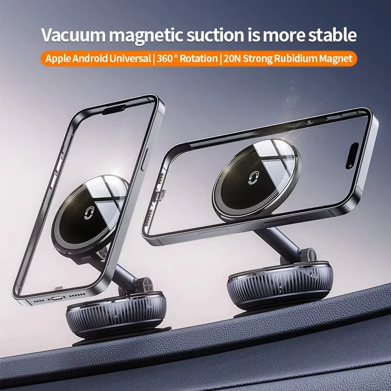 Upgraded Vacuum Magnetic Phone Holder Stand, for Magsafe Suction Cup Phone MountAdjustable Swivel Lock Vue