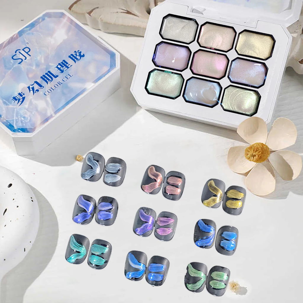 1pc sjp 9-color new popular color patting gel gradient color semi permanent UV&LED gel nail art creation salon DIY Vue