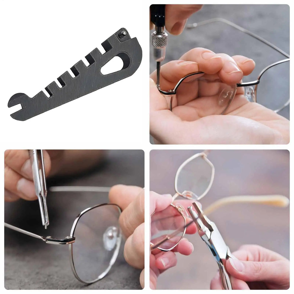 5In1 Eyeglass Temple Adjustment Tool Anti-Slip Professional Bender Glasses Temple Curvature Bending Adjuster for Eyeglass Repair Vue