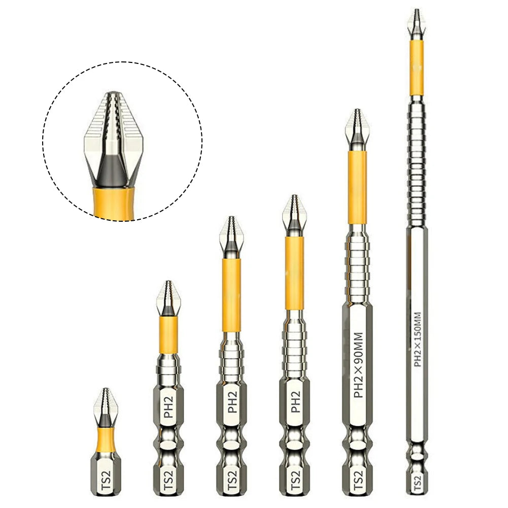 Magnetic PH2 Screwdriver Bits 1/4" Hex 25–150mm | 4/5pc Set Screwdriver Bit Set Vue