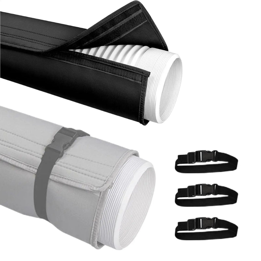 Portable AC Hose Insulation Cover, 3-Layer Heat Shield Wrap For 5"-5.9" Exhaust Pipe, Dustproof Sleeve With Adjustable Straps Vue