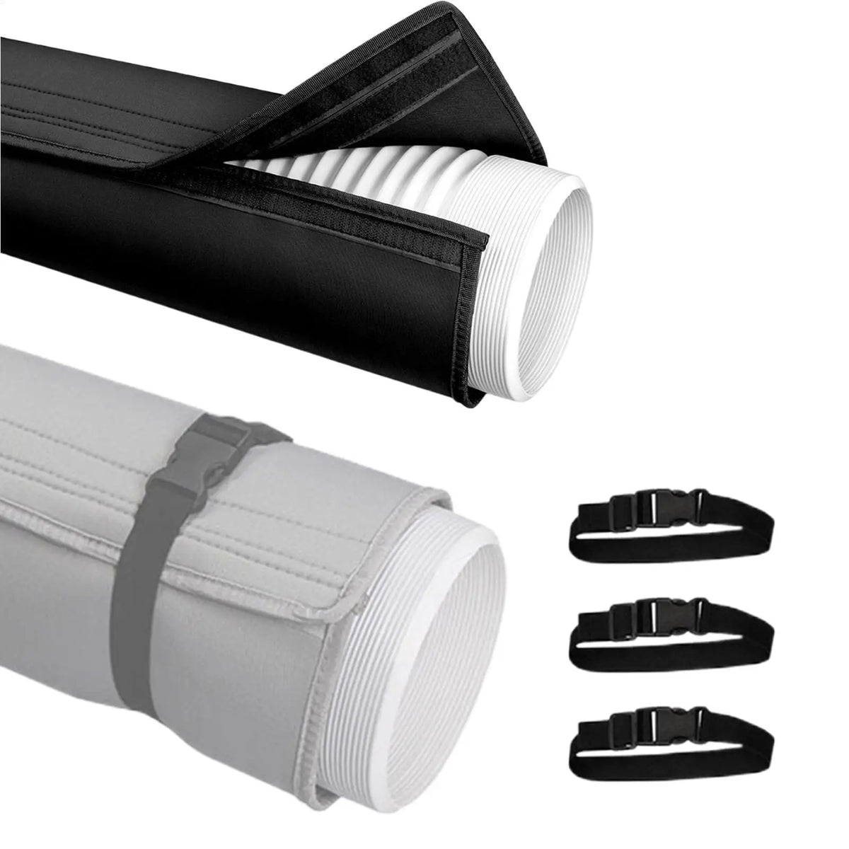 Portable AC Hose Insulation Cover, 3-Layer Heat Shield Wrap For 5"-5.9" Exhaust Pipe, Dustproof Sleeve With Adjustable Straps Vue