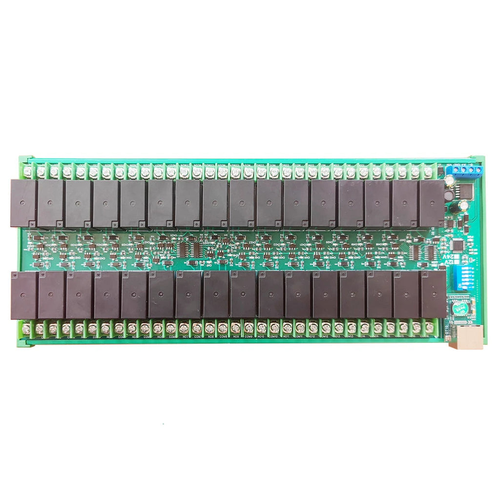 DC 12V/24V 20A 32 Channels RS485/Ethernet Modbus Slave Relay Board High Current RJ45 Network Port TCP/IP Modbus RTU Relay Module Vue