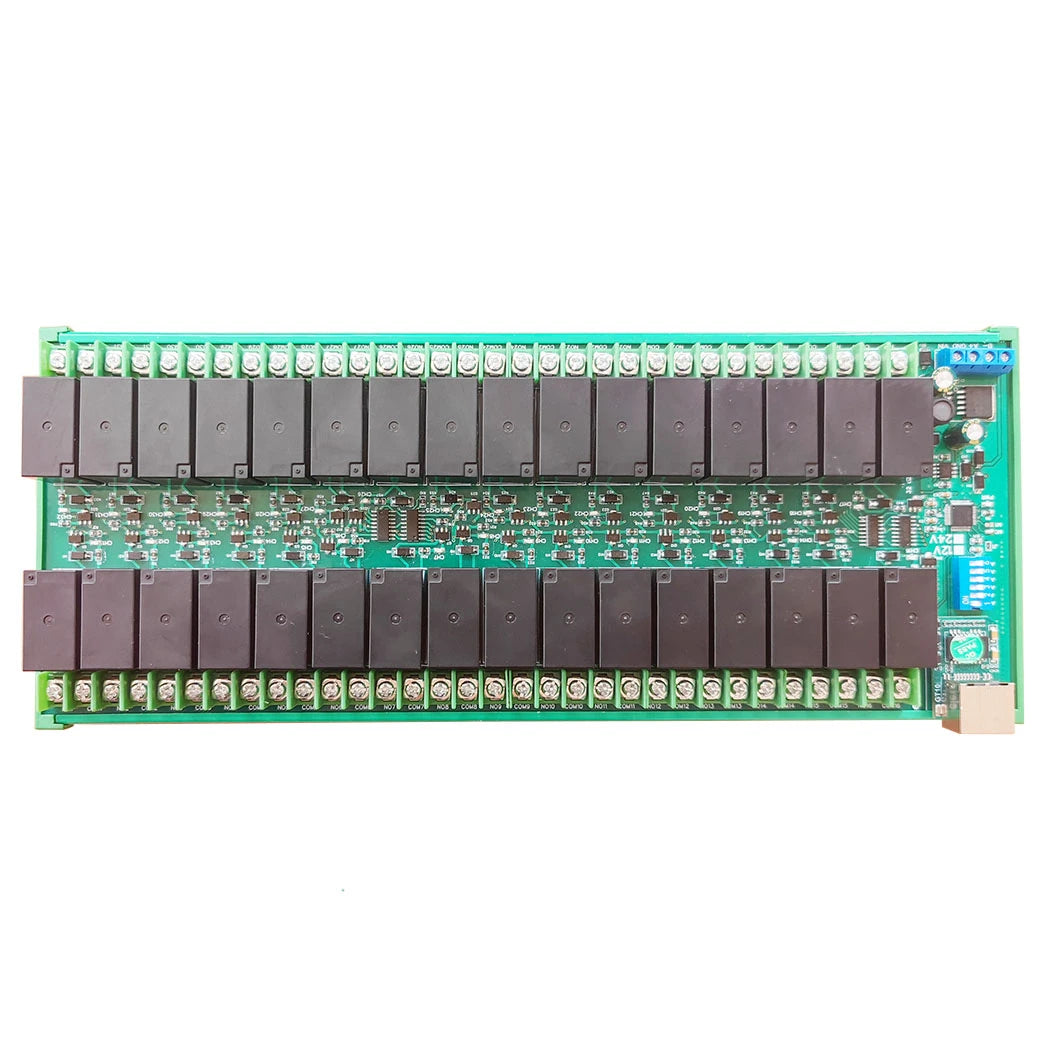 DC 12V/24V 20A 32 Channels RS485/Ethernet Modbus Slave Relay Board High Current RJ45 Network Port TCP/IP Modbus RTU Relay Module Vue