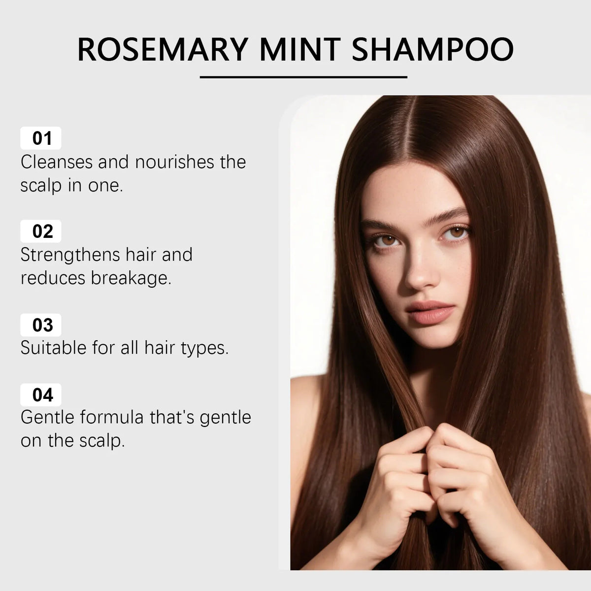 Rosemary & Mint Shampoo - A Shampoo for Enhancing Hair Shine, Cleansing Strands, Smoothing and Volumizing Hair Vue