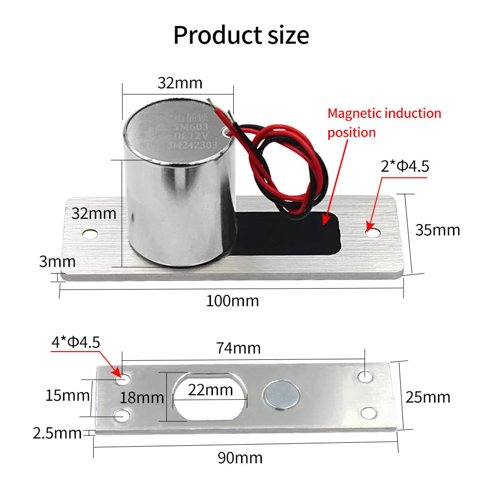 Waterproof Lock Gate Access Control System Fail Safe Electric Magnetic Glass Door Drop Bolt Deadbolt Smart Electronic Door Lock Vue
