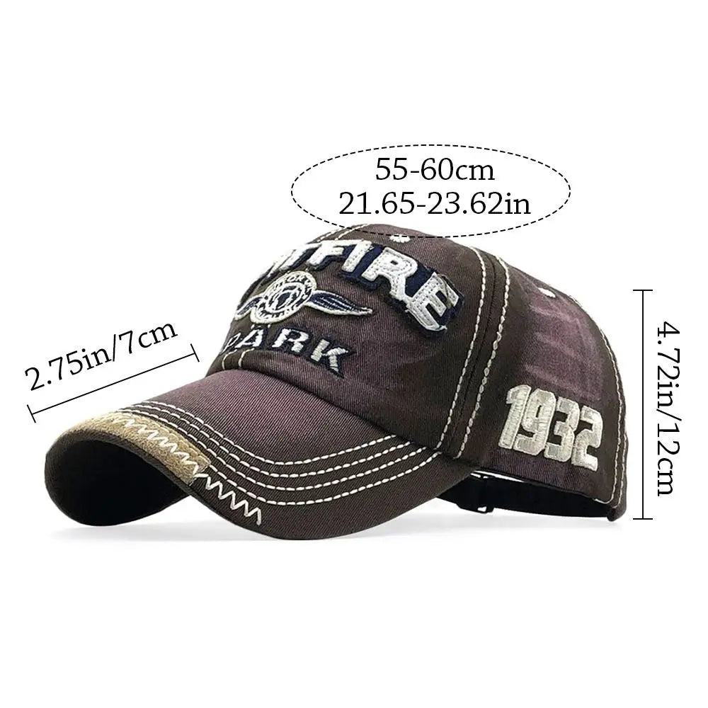 Hip Hop Letter Embroidery Baseball Caps Adjustable Vintage Distressed