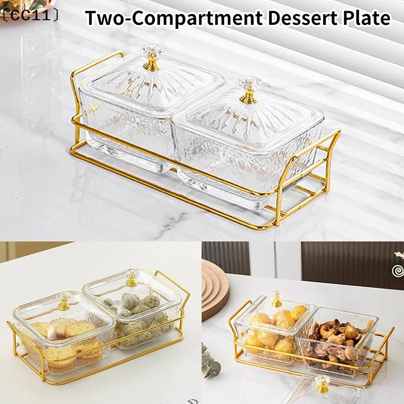 2 4 Grid Transparent Covered Snack Tray Suitable Parties Families Vue