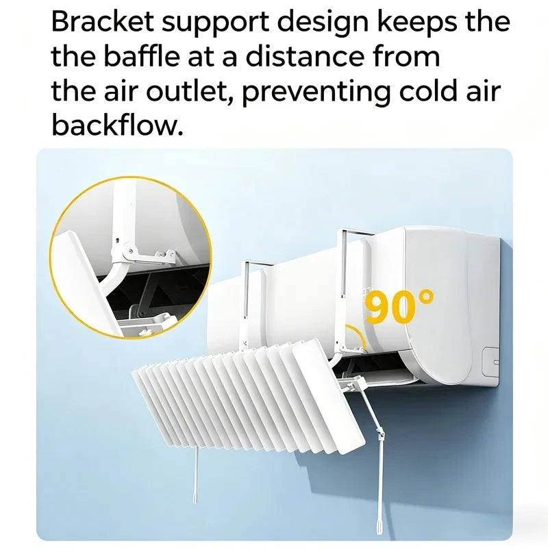 Adjustable Air Conditioner Air Deflector Prevent Blowing Wall Mount Air Conditioner Windshield Universal Easy Installation Vue
