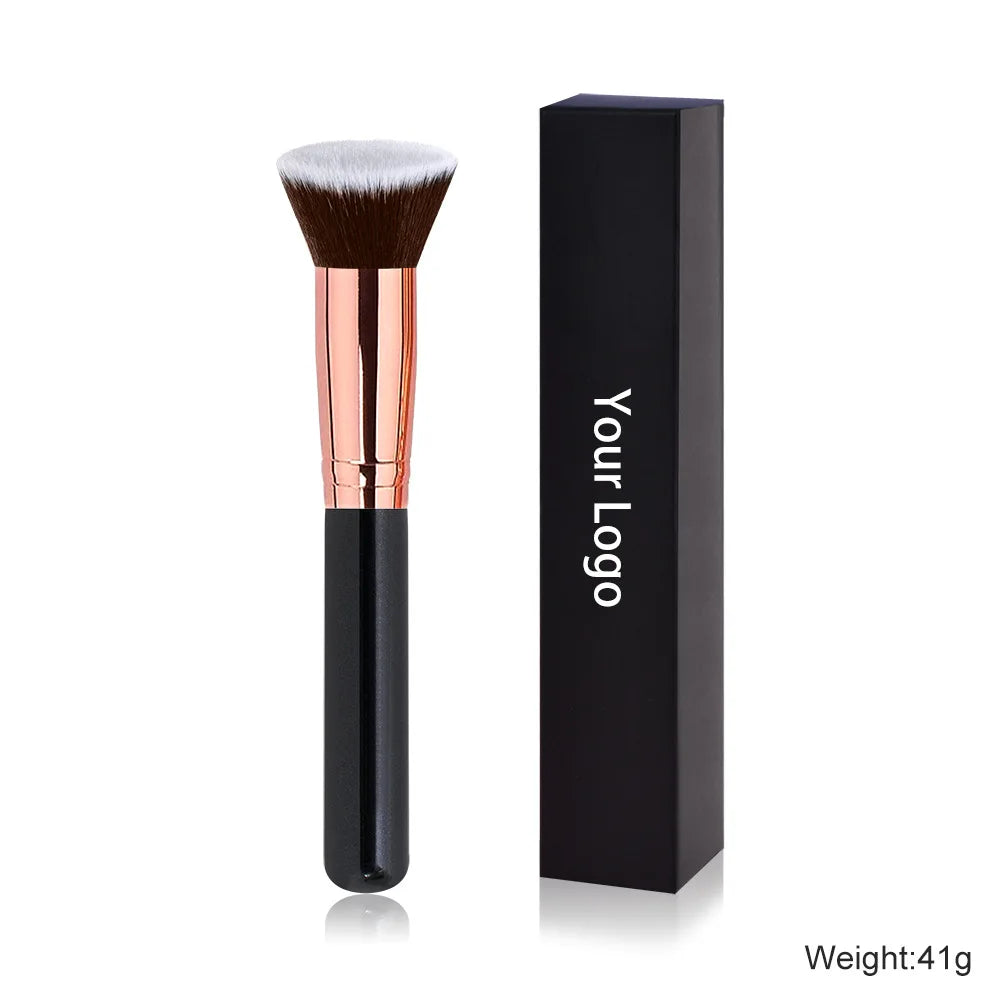 Free Private Label Makeup Brushes Foundation Loose Powder Concealer Blending Brush Pink Beauty Makeup Tool Wholesale Bulk 10pcs Vue B1