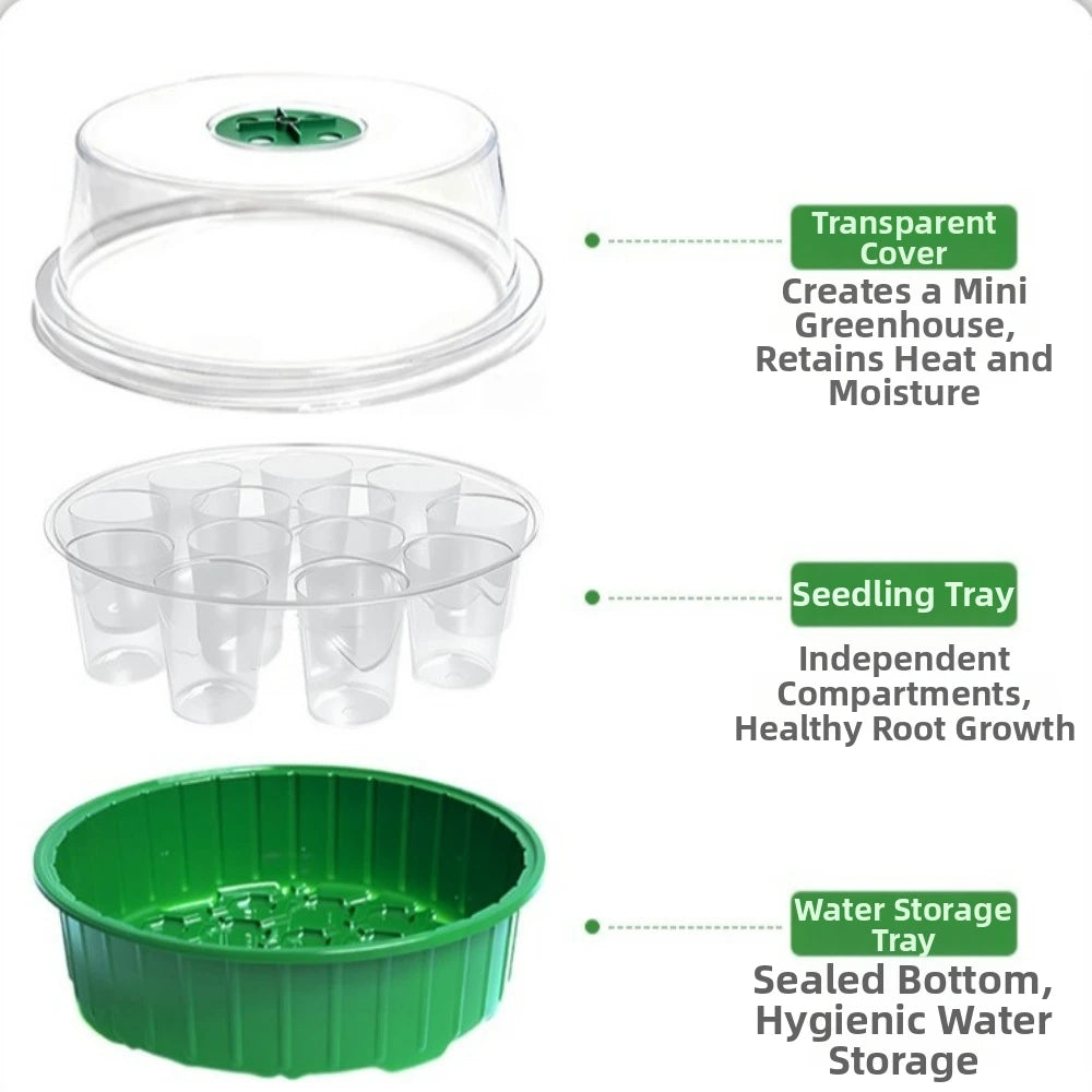 13 Hole Plant Seedling Tray Transparent Cover Insulated Hydroponic Seedling Tray Moisture Retention Plastic Vue