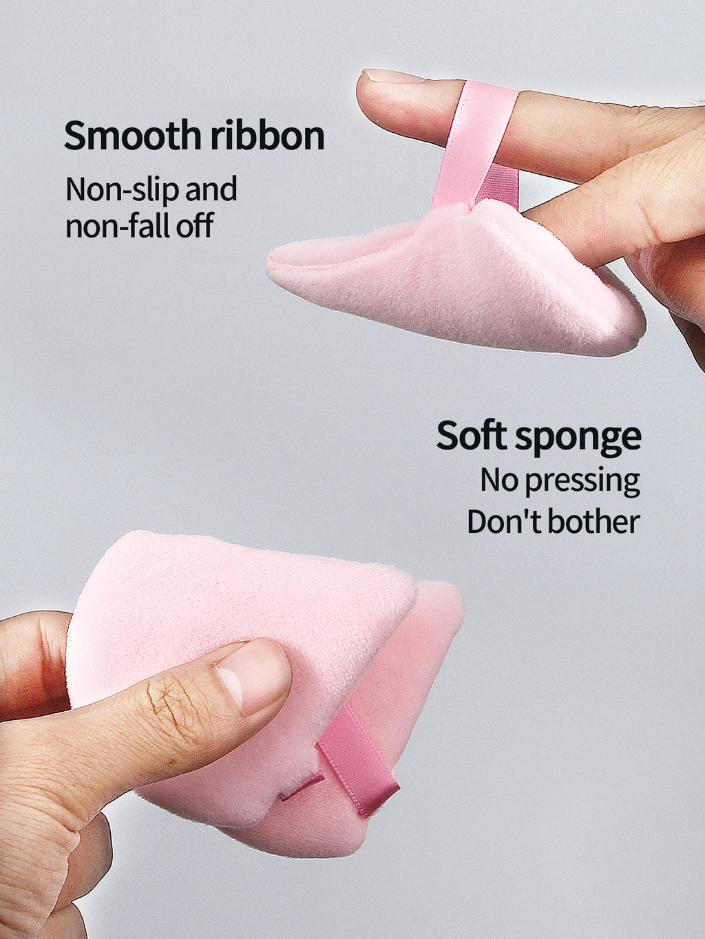 5PCS Best-selling Pink Triangular Powder Puff, a Dry and Wet Dual-Purpose Facial Makeup Tool That Doesn't Stick Powder Vue