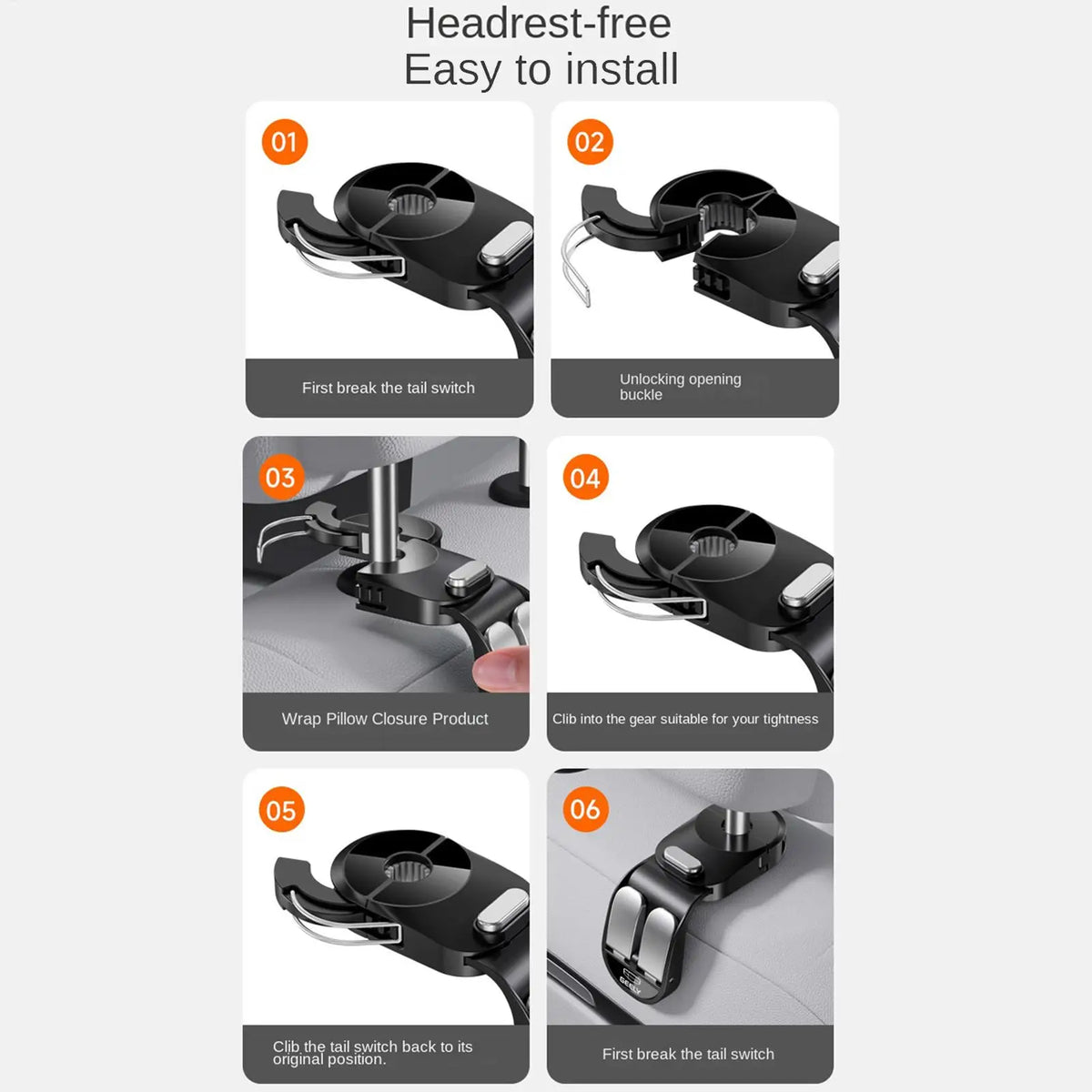 Car Seat Hooks for Headrest Double-Ring Retractable Purse Holder Car Headrest for Minivan SUV Taxi Road Trips Travel Commuting Vue