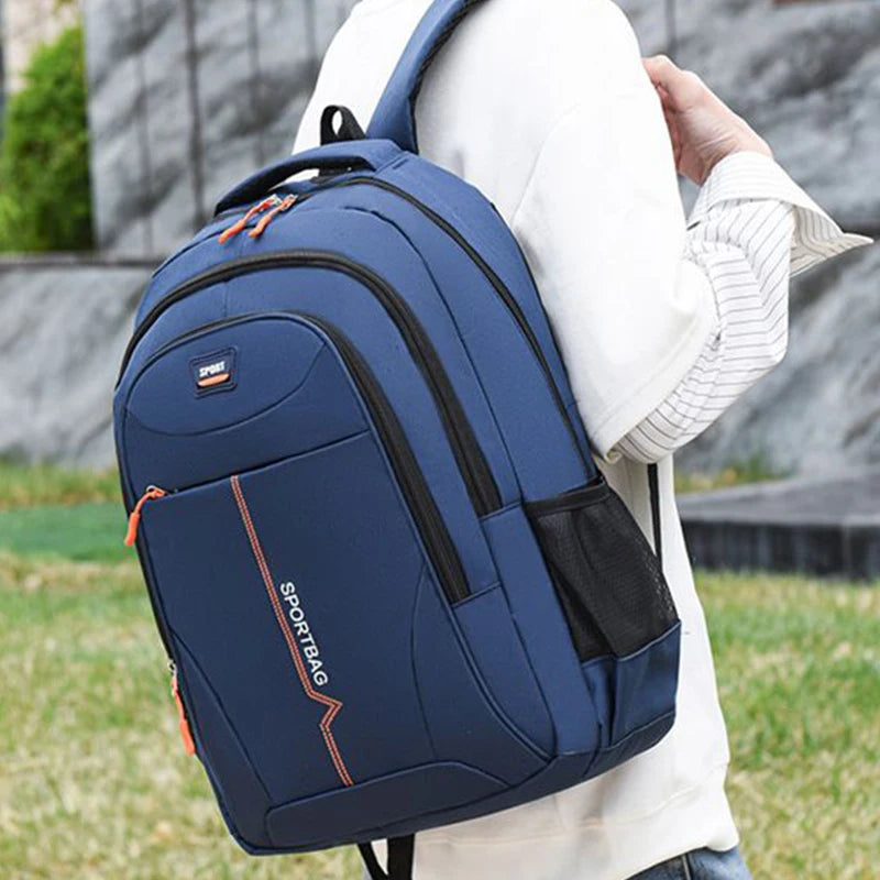 Functional Multi-pocket Backpack Secure Zip Closure Nylon Daypack