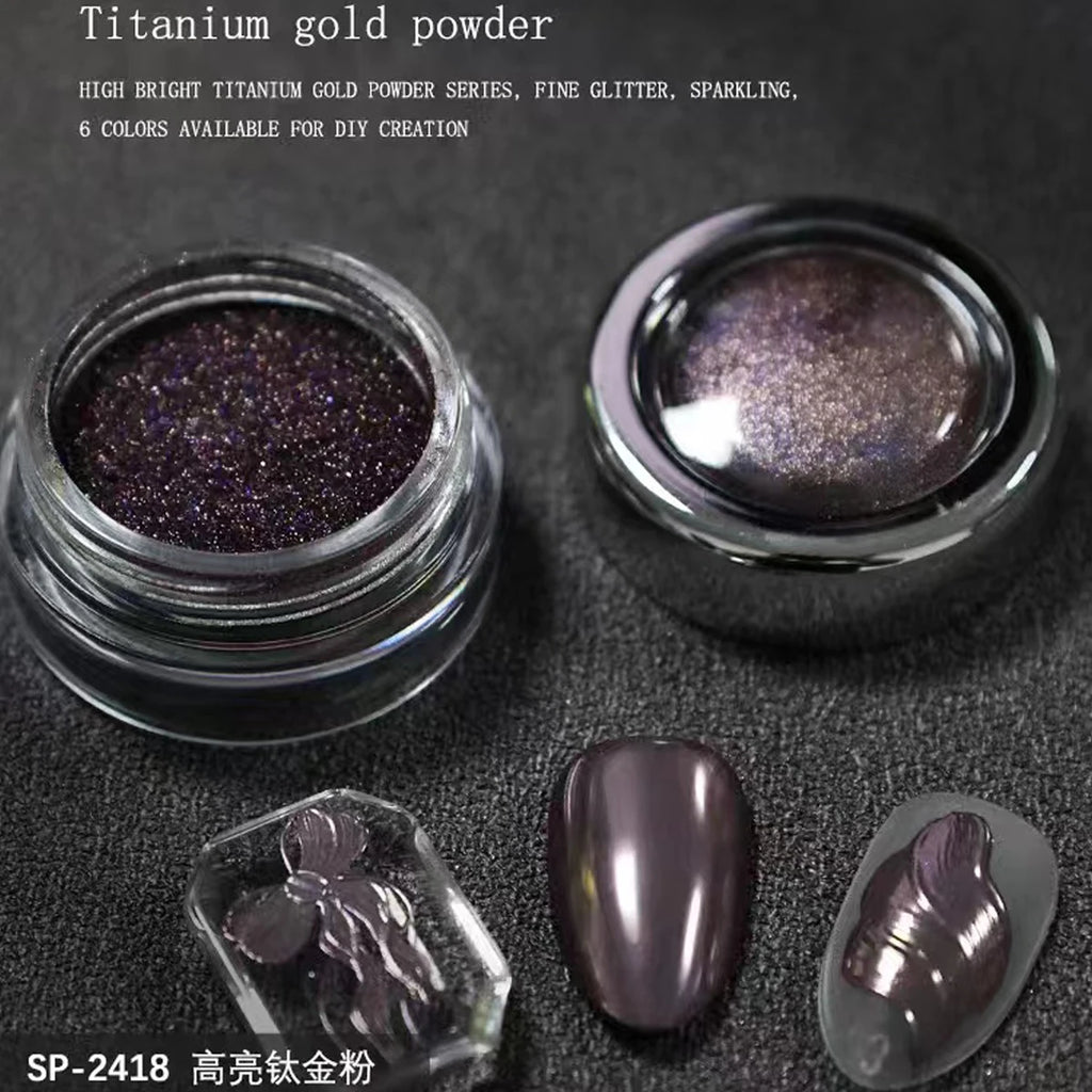 1/6pcs High brightness titanium gold powder fine shining sparkling 6 colors rubbing gel polish nail art dIY creation Vue 2418