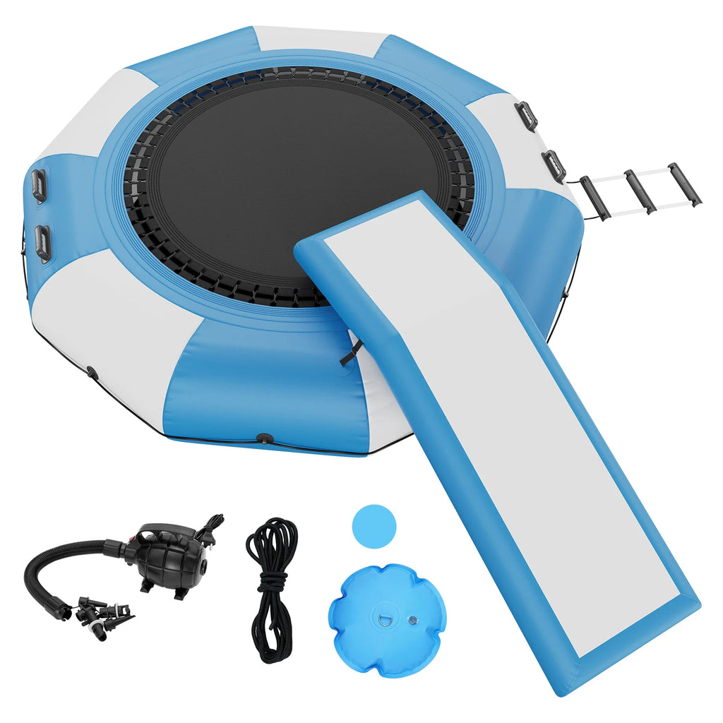10ft Inflatable Water Trampoline with Slide & Ladder Inflatable Water Trampoline Vue